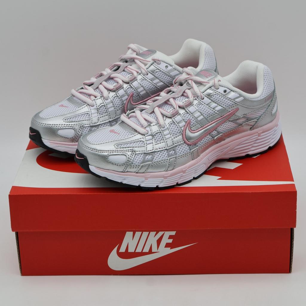 BV1021-108 Nike P-6000 White Elemental Pink Black Metallic Silver (Women's)