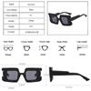 SHAUNA Mode Einzigartige Zweifarbige Quadratische Damen Sonnenbrille Shades UV400 Retro Trendverlauf Herren Champagner Sonnenbrille