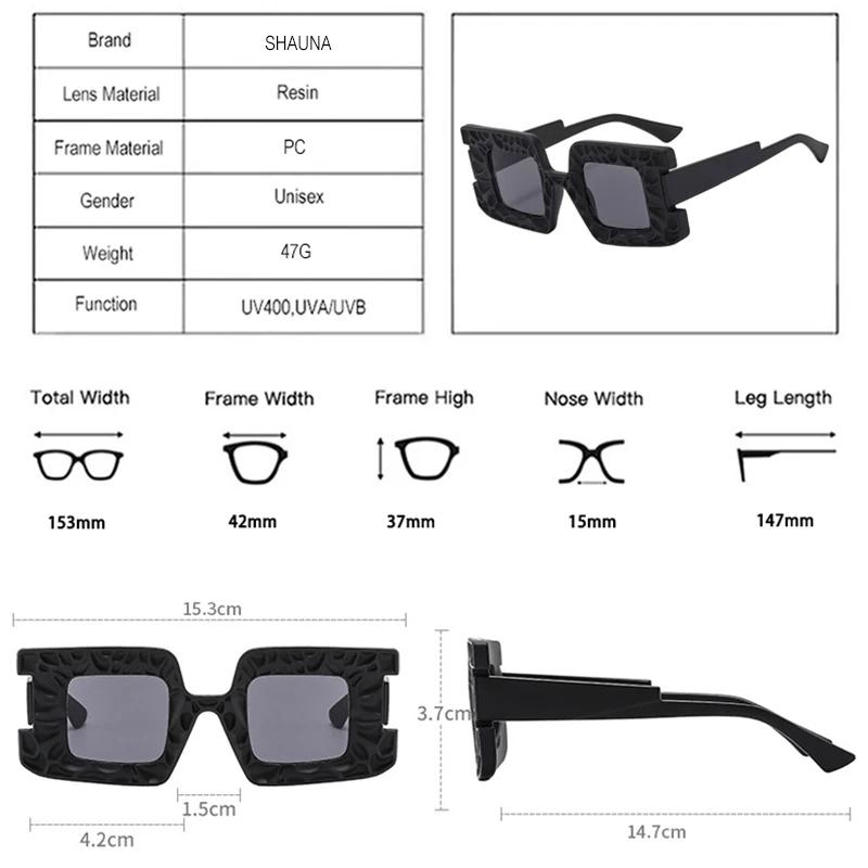 SHAUNA Ochelari de soare pătrați de culoare dublă de modă unici pentru femei, nuanțe UV400, ochelari de soare de șampanie pentru bărbați, în tendințe retro, gradient