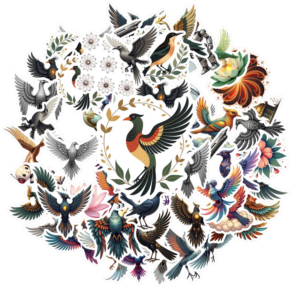 35pcs-100pcs Colorful Floral Stickers Stickers Vivid Robot Animal Stickers Teacher Reward Stickers For Fridge Car Sticker