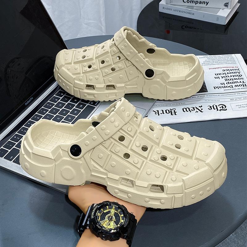 Summer New Hole Shoes Simple Personality Non-slip Thick Sole Wear-resistant Versatile Beach Cool Slippers Available