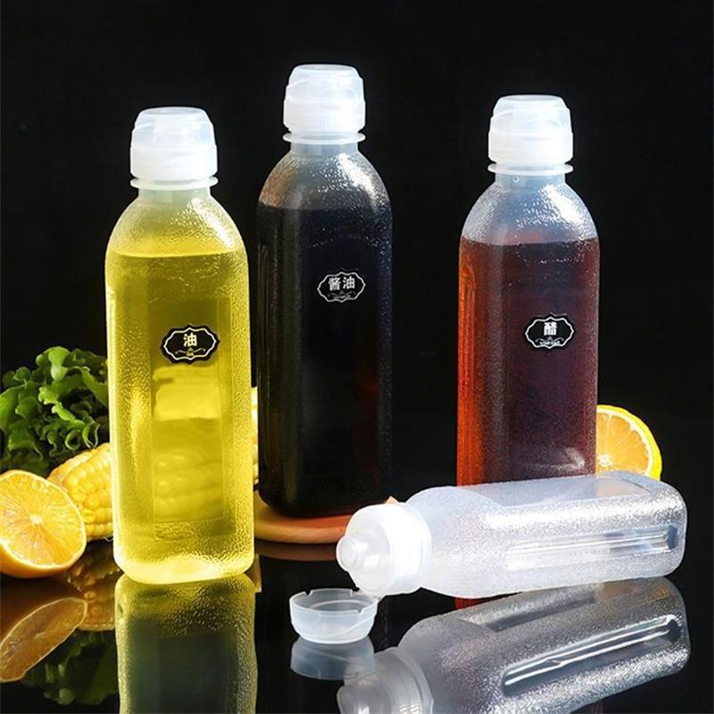 Kitchen Oil Bottle Seasoning Plastic Squeeze Bottle Dispenser for Salad BBQ Sauce Olive Oil Container Cooking Gadgets
