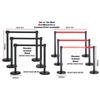 Extra Thick Stainless Steel Black Queue Pole Indoor And Outdoor Signage Crowd Control Barrier Pole