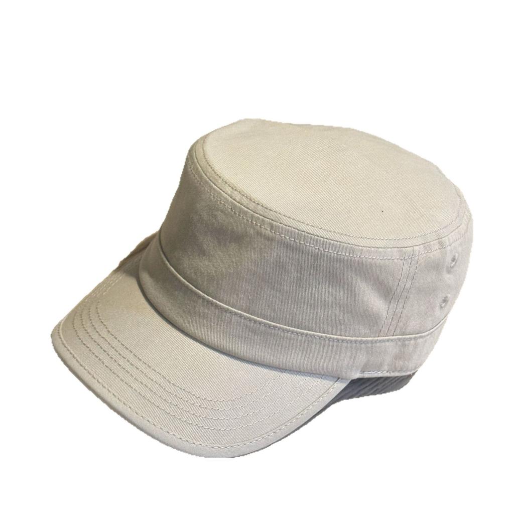 New European and American Style Solid Color Casual Flat Top Hat Simple Fan Washed Cloth Men's Hat Four Seasons Fashionable Breathable Men's Hat