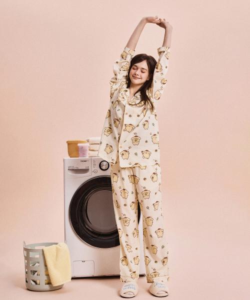 

[SPAO] Пижама с длинным рукавом с персонажами Sanrio (ЖЕЛТЫЙ) SPPPG23U01 [Отправлено из Кореи] 100% Оригинал Yellow - S