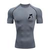 Black and White Wolf Head Men Sports T-shirt Gym Jogging Running Workout T-Shirt Compression Tee Quick Dry Short T-Shirt for Men