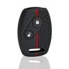 2 Buttons Silicone Car Remote Key Fob Case For Honda Civic 4D Jazz Gr8 Cr-V Srv Frv Fit Csx Chord 7 Accord Emblem Extra Screw