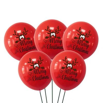 10inch Holiday Theme Party Christmas Printed Santa Claus Christmas Tree Latex Balloons Birthday Home Party Balloons Home Decor
