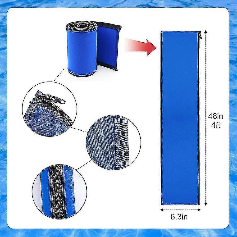 4/6/8/10ft Zipper Pool Handrail Cover, Zipper Swimming Pool Hand Rail Cover Blue Grip For Pool Handrails Pool Rail Covers Pool Railing Cover - Miao