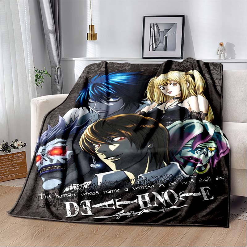 Death Notes Anime Manga Print Flannel Blanket Ultra Soft Warm Throw For Bedroom Living Room Indoor Home Decor Holiday Gift