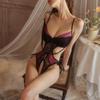Yiyue Original Sex Underwear Sexy onesie Women's Open Crotch Uniform Lace Seduction Lace-up Large Size Pajamas 1111