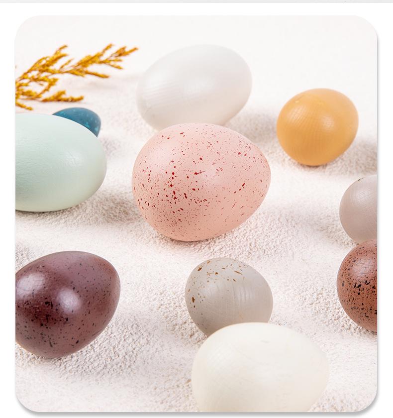 Wooden Educational Pretend Play Set: Colorful Bird, Chicken, and Duck Eggs for Kindergarten Science Learning