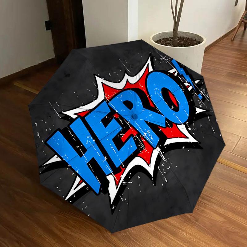 

1pc Hero Automatic Folding Umbrella - Portable Collapsible Design, 8-Rib Iron Frame, Casual Outdoor Accessory yy251215206