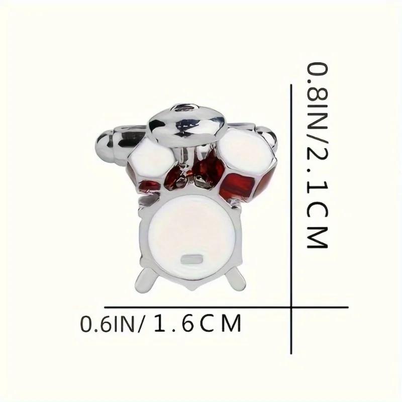 2pcs Unique Drum-Shaped Cufflinks for Men - Stylish Alloy Accessory, Perfect Gift Idea, Drum Accessories