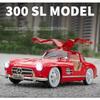 1/24 Mercedes Benz 300SL Alloy Classic Vintage Car Model Car Model Diecast Metal Pull Back Sound Light Car for Children Gift