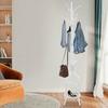 Double Layer Round Multi-functional Coat Rack, Iron White Freestanding Hanger Stand, Holds Up to 15kg for Living Room Bedroom