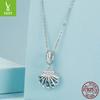 Small Fresh Blue Shell Diy Pendant Accessories, Romantic Sea Beads S925 Sterling Silver Bracelet Beads