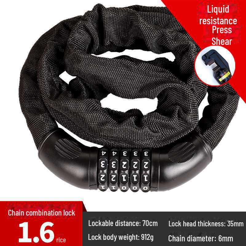 Heavy-Duty Anti-Theft Chain Lock for Electric Bikes and Motorcycles