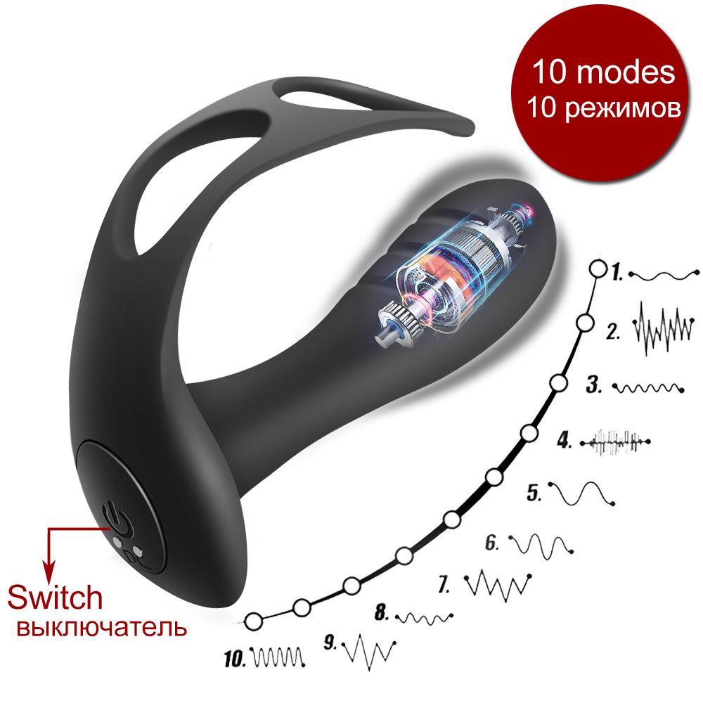 Männlicher Prostata-Massage-Vibrator, Analplug, kabellose Steuerung, Silikon, stimulieren, Massagegerät, Verzögerung der Ejakulation, Ring-Spielzeug für Männer