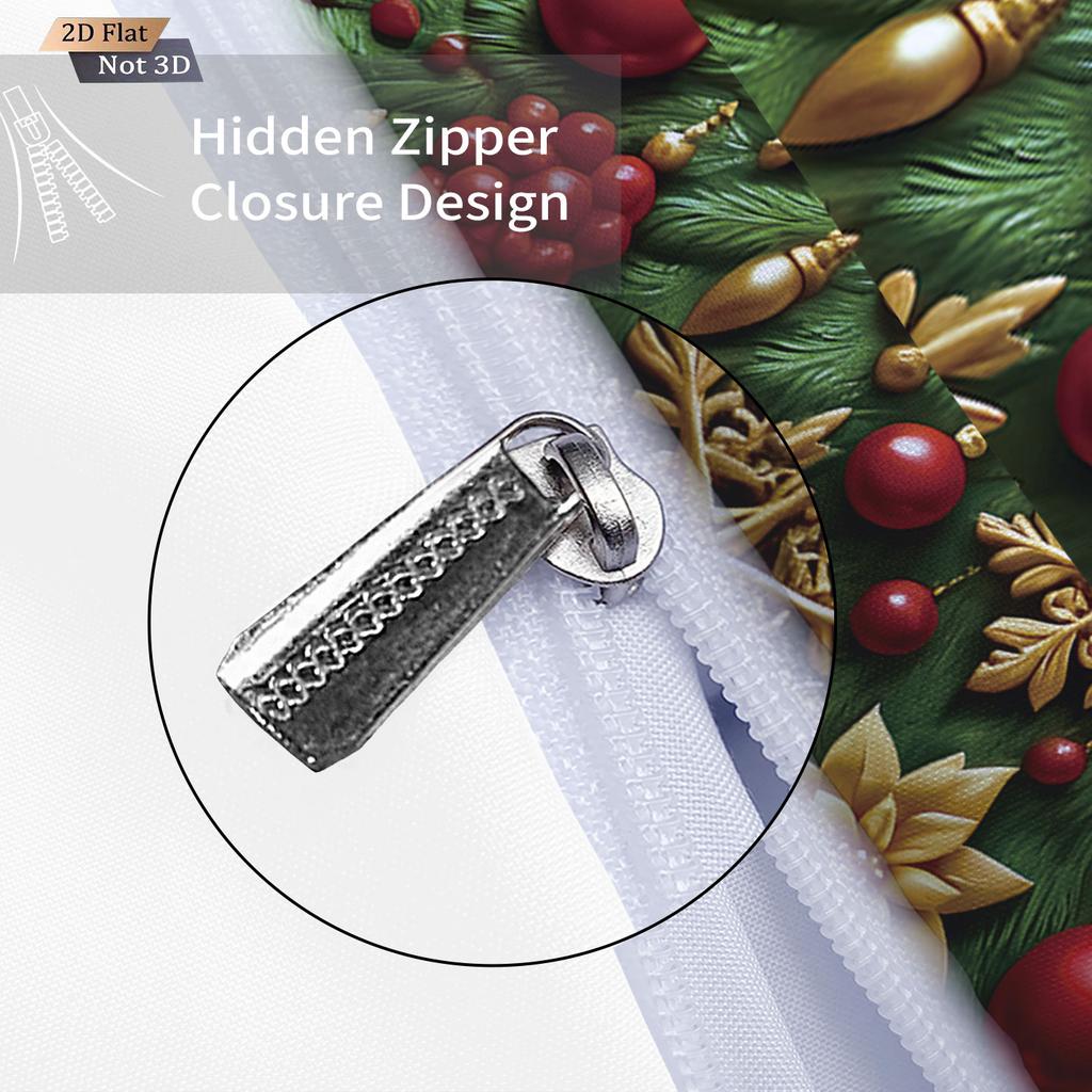 3pcs Colorful Christmas Tree Print Coreless Duvet Set Multi Size Bedroom Dormitory Bedding Decoration, Machine Wash Design