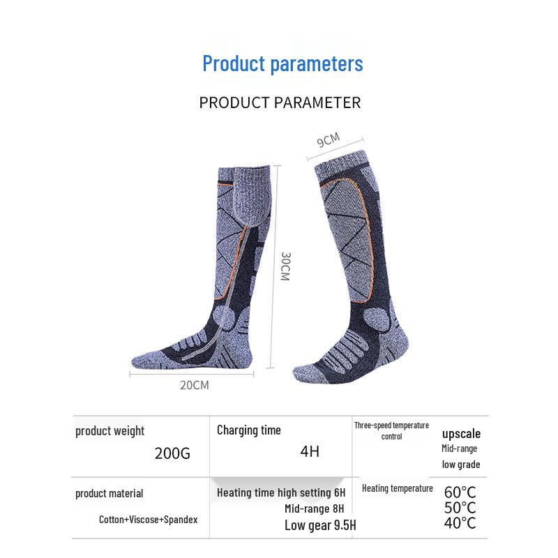 Șosete de iarnă încălzite, reîncărcabile USB, pentru schi și activități în aer liber