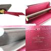 Used LOUIS VUITTON Purse Portefeuille Clemence M60742 Monogram Fuchsia Brown Zip Around