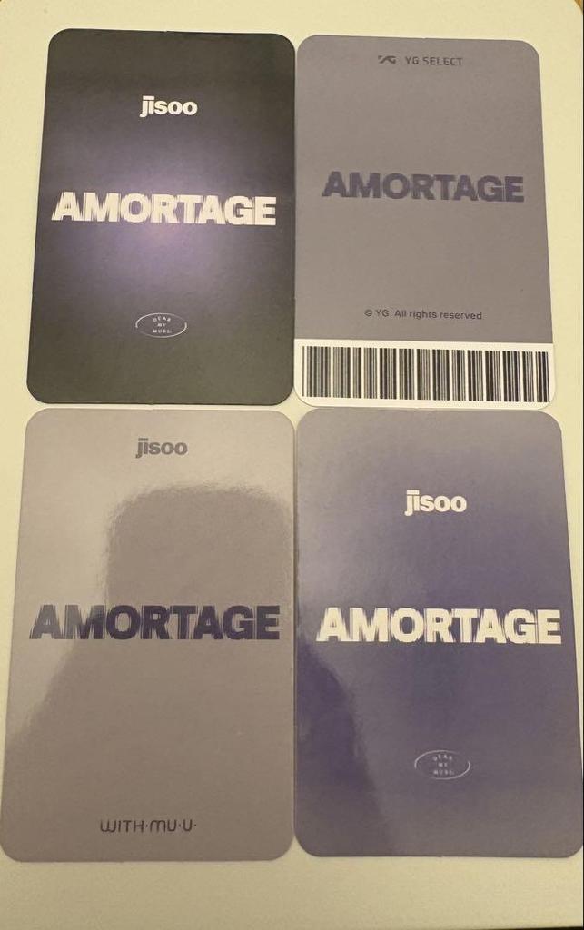 [USED] Jisoo amortage trading card solo blackpink YG bonus trading card