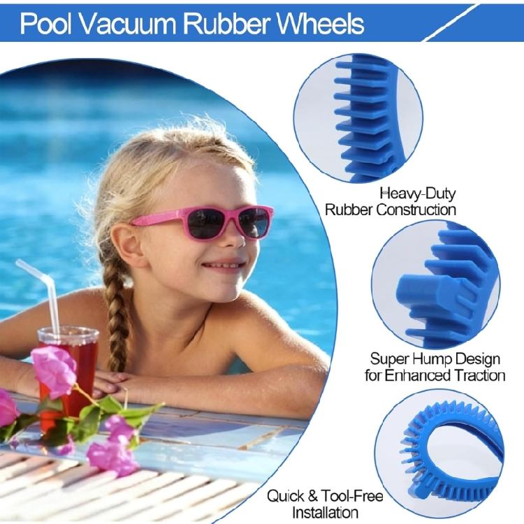 2 Pieces Hump Style Tires For Automatic Pool Cleaners Increases Coverage And Prevents Obstruction