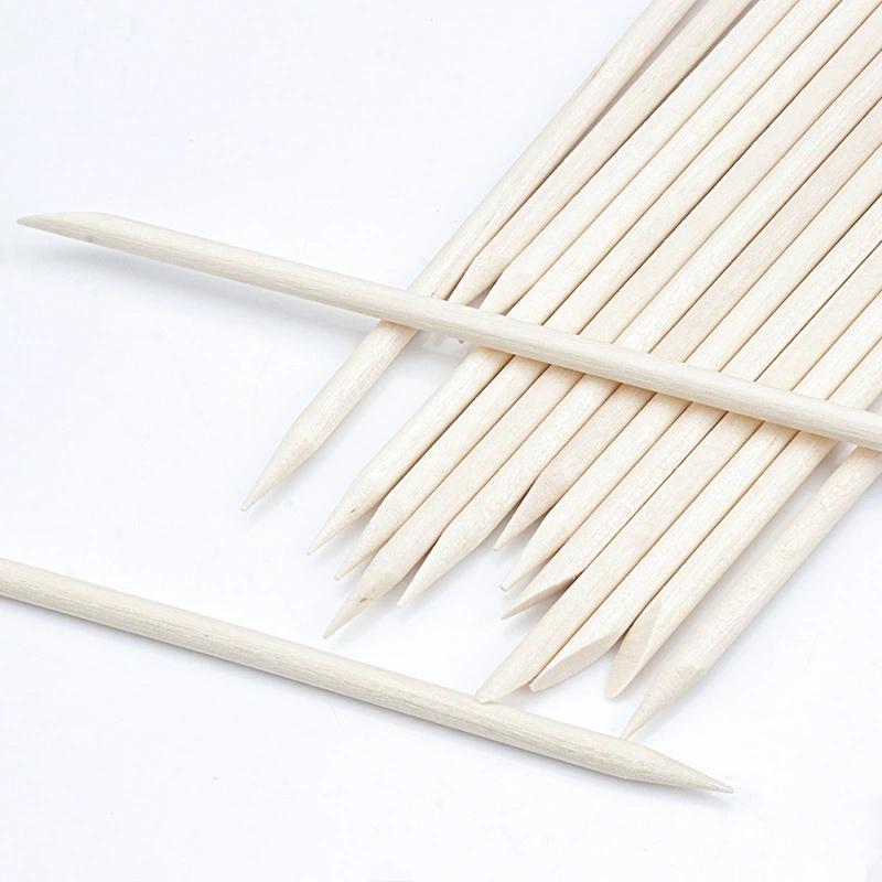 100Pcs 7.5Cm Wood Sticks For Manicure - Dual Tip Cuticle & Nail Plates Remover For Salon And Home Use