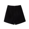 SIBOOSHE Women's High-Waisted Button-Detail Wide-Leg A-Line Shorts