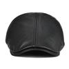 VOBOOM Leather Flat Cap Men Fall Winter Cabbies Hat Brown Black Ivy Caps Soft Smooth Textured Golf Hats 154