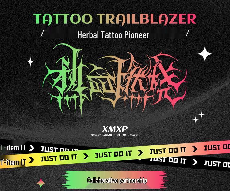 Wasserdichter semi-permanenter Vollrücken-Kräuter-Tattoo-Aufkleber - Langlebiges, realistisches Design für Männer und Frauen