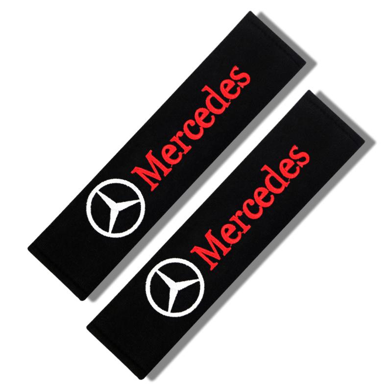 DAR4 2Pcs Car Seat Belt Pad Safety Belt Shoulder Cover Protection For Mercedes Benz W210 W211 W212 W221 W222 A C E G S R CLS CLA CLK