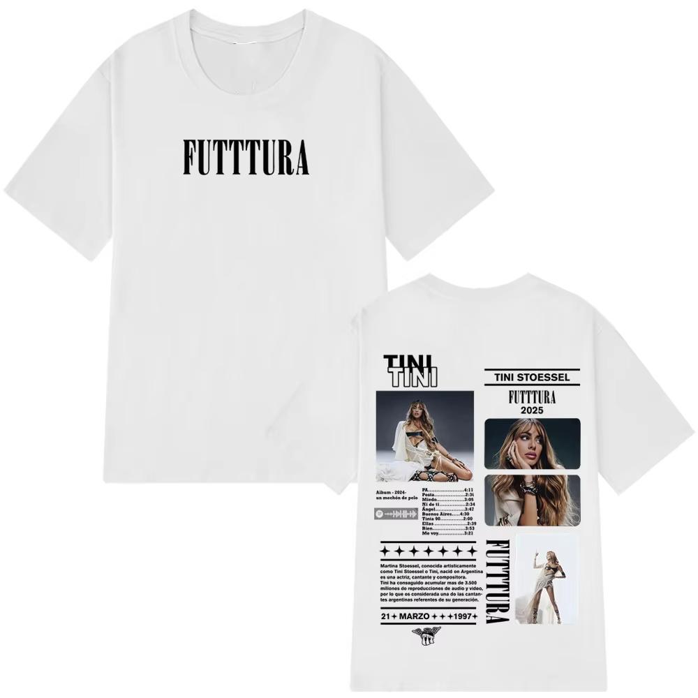 Singer TINI STOESSEL 2025 Tour Merch Tshirt Men Women Aesthetic Trend T-shirt Short-sleeved Male Cotton Casual Harajuku T-shirts