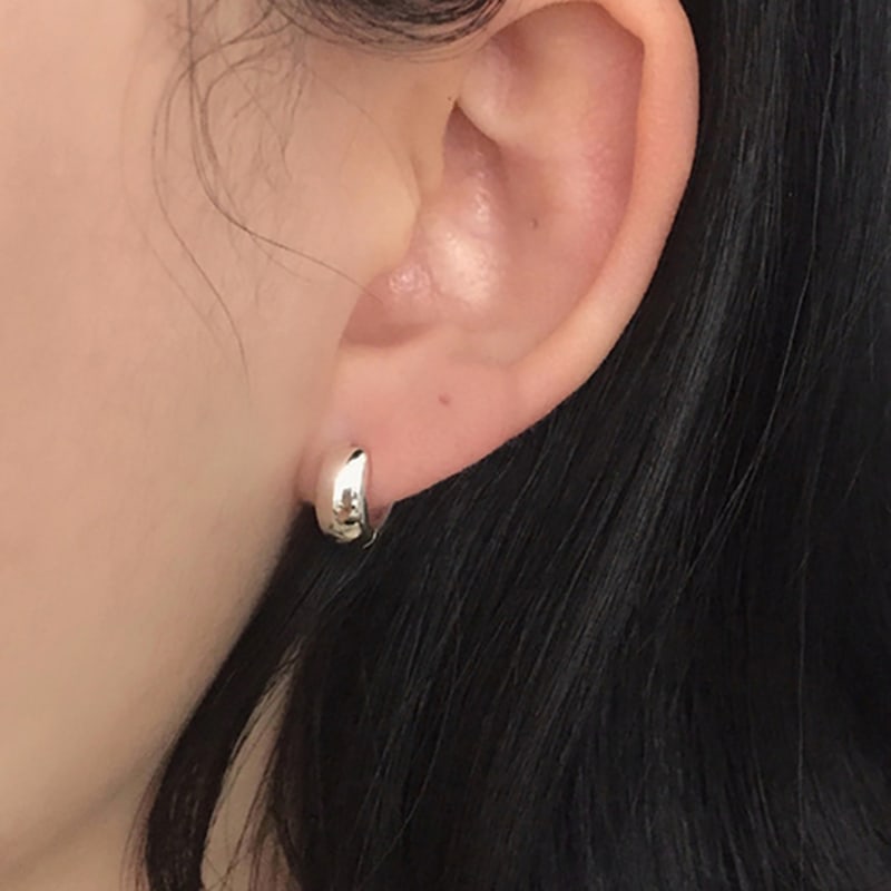 Revedej Silver925 Matt Bold Ring Earrings (2 Type)