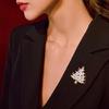 Stylish Christmas Brooch With Rhinestones Beautiful Holiday Christmas Tree Snowman Brooch For Women Rhinestones Decors