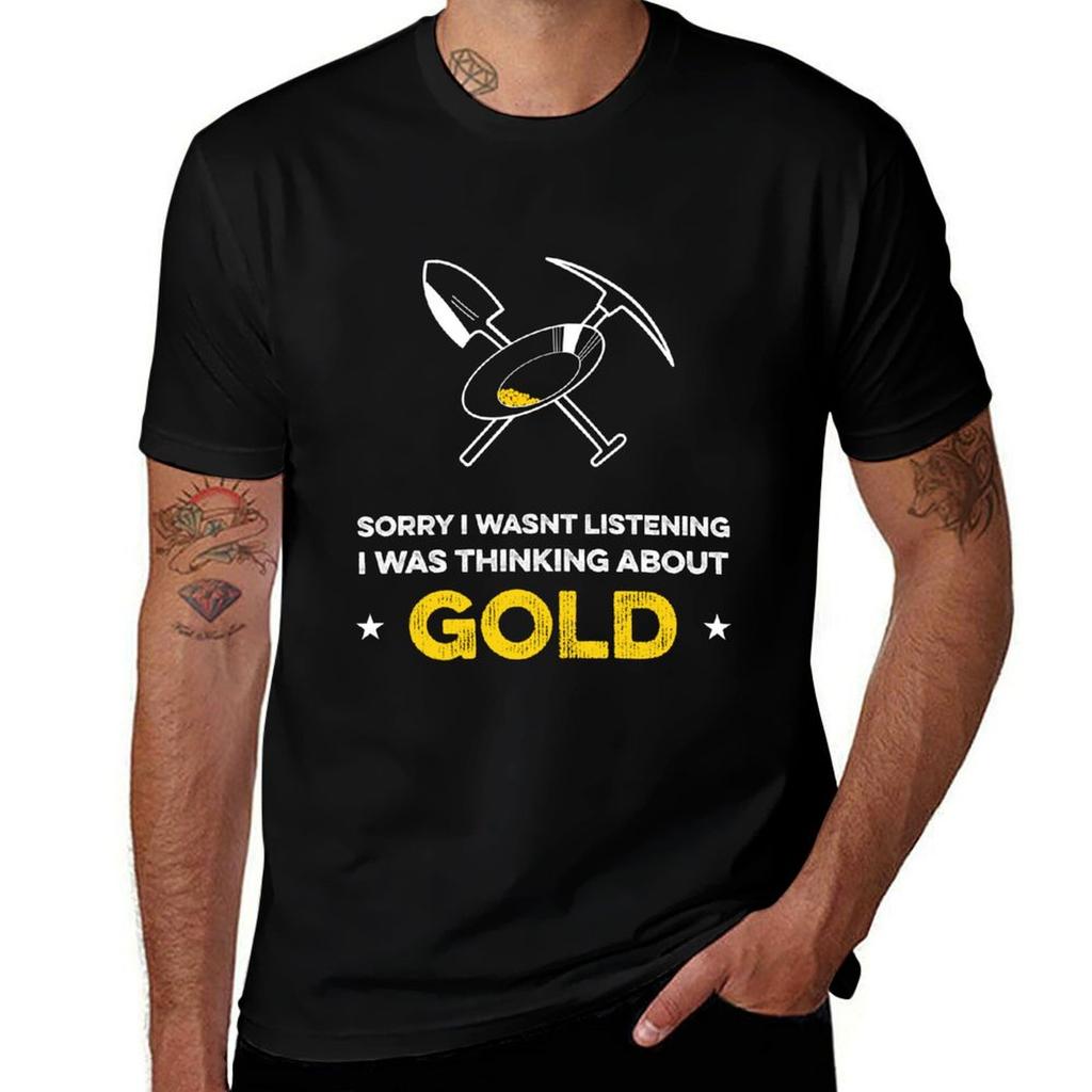 Funny Gold Prospecting Tshirt Breathable Basic Cotton Tshirt