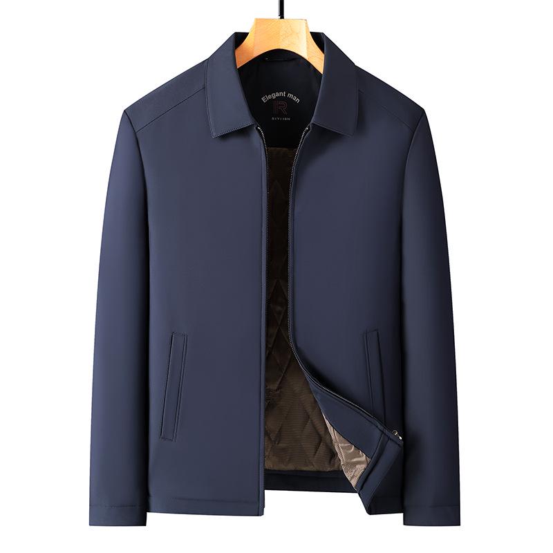 Men's Autumn & Winter Thickened Cotton Jacket for Middle-Aged & Elderly - Lapel Casual Dad Coat