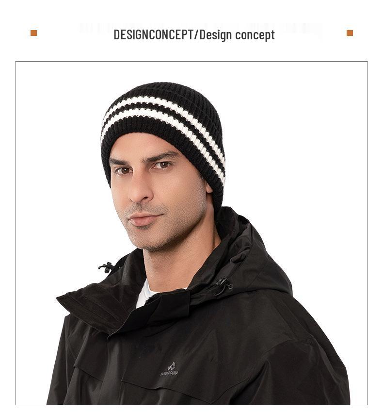 Vlněná pletená čepice v korejském stylu: Hřejivá, trendy, unisex podzimní/zimní čepice