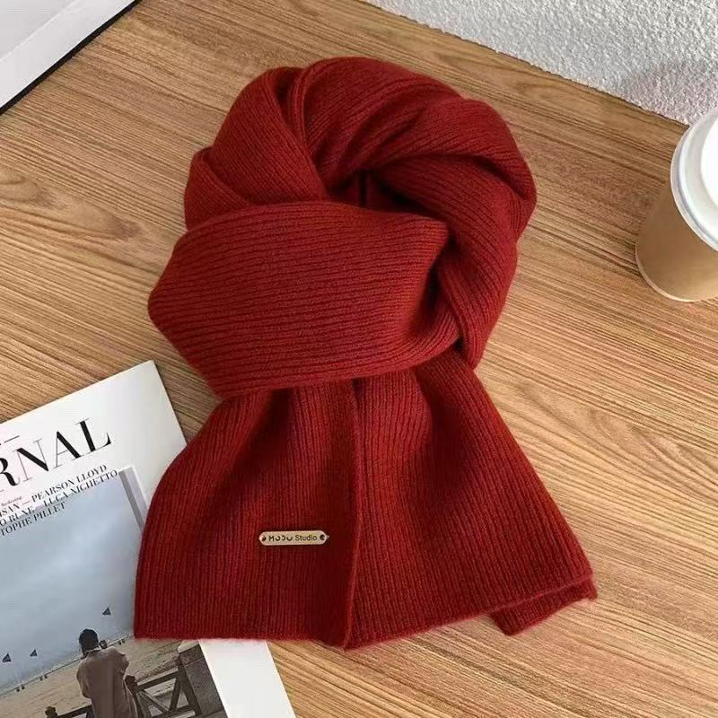 Autumn and winter Korean version of couple's warm plaid double-sided imitation cashmere scarf super long knitted thickened student scarf women