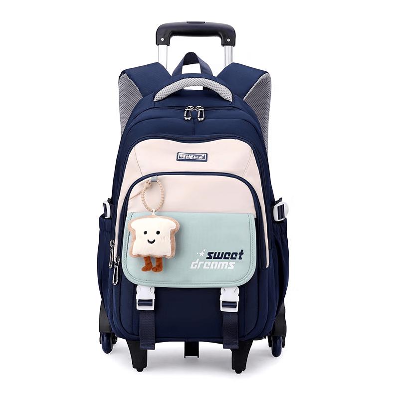 Kids' Waterproof Stair-Climbing Rolling School Backpack