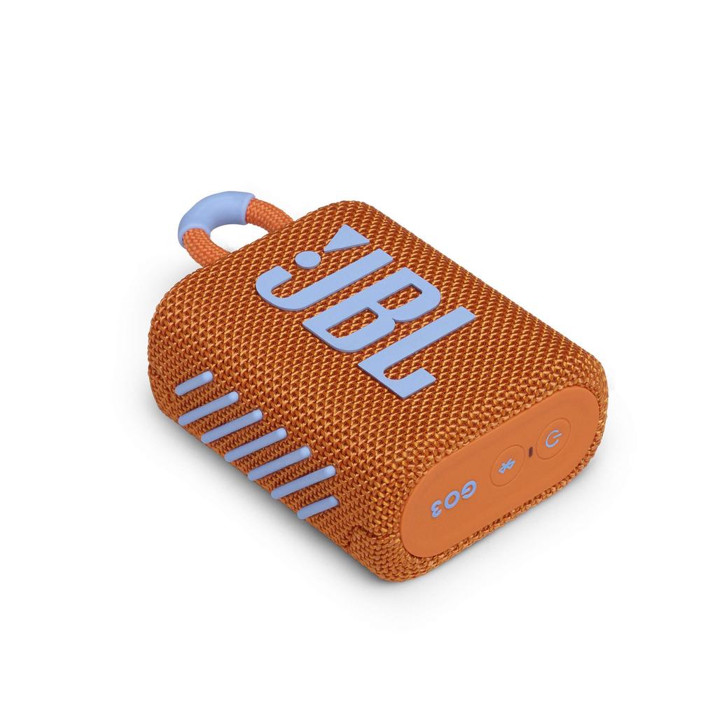 JBL GO3 Bluetooth Speaker, USB C Charging, IP67 Dustproof and Waterproof, Passive Radiator, Portable, 2020 Model, Orange, JBLGO3ORG