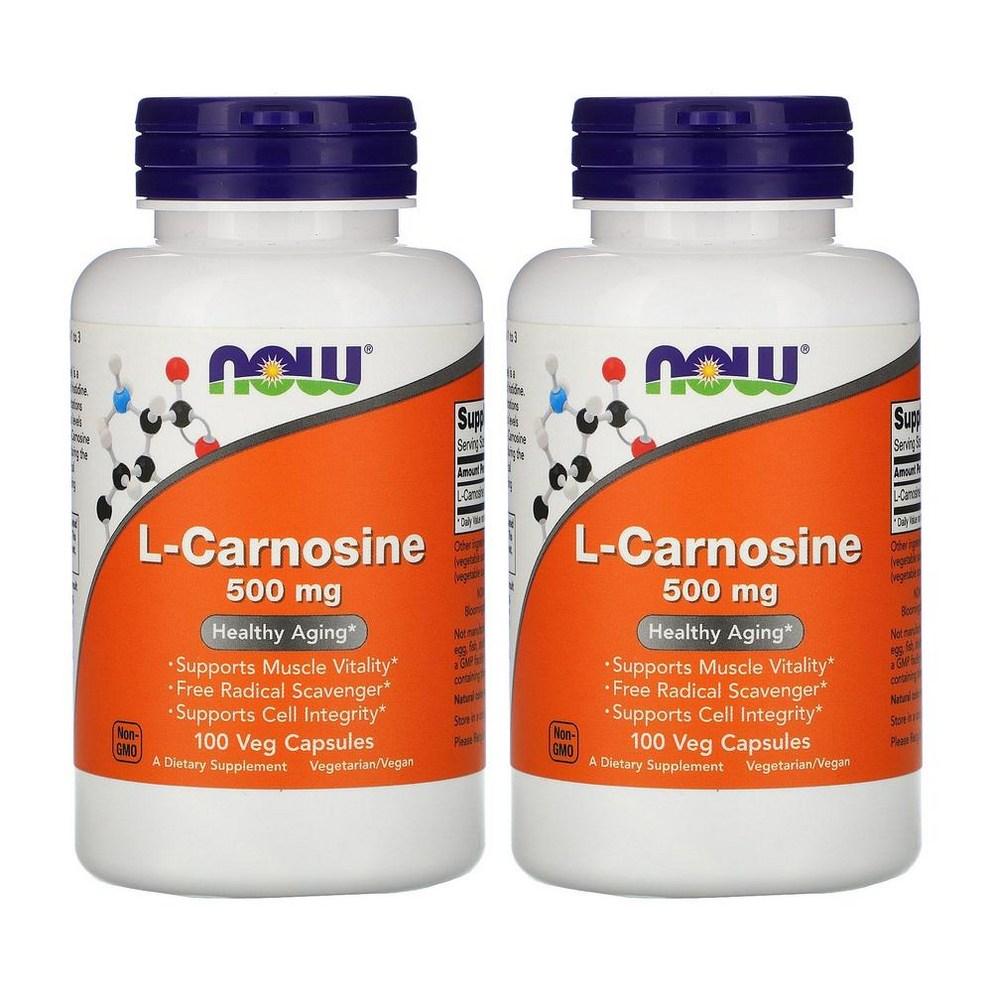 

NOW Foods L-Carnosine 500mg Vegetarian Capsules, 100 Count, 2 Bottles