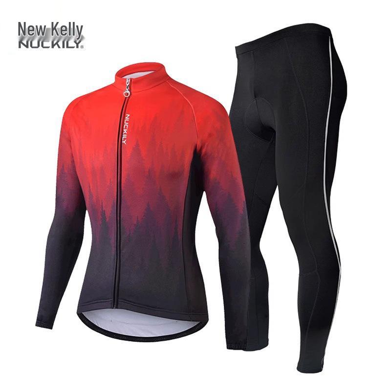 NUCKILY Men's Fleece Cycling Suit - Warm Autumn/Winter Pants for Mountain & Road Biking