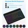Compatible Samsung A11+ Bluetooth Keyboard Case: S10 Lite Acrylic 360° Rotating Backlit Cover & S11 Leather Case