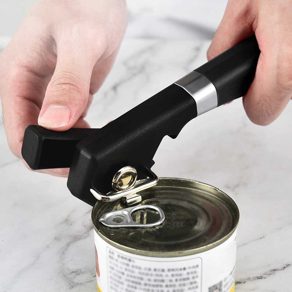 Stainless Steel Side Cutting Can Opener Wear Resist Smooth Edge Can Opener Reusable Single Handle Bottle Opener for Home Kitchen