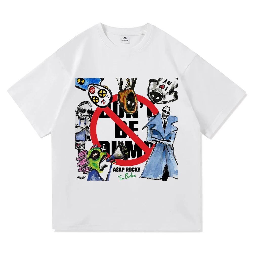 A Rocky 2026 New Album Dont Be Dumb Tee Shirt Fashion Unisex Women Clothing Harajuku High Quality Tops Cotton TShirts Vintage
