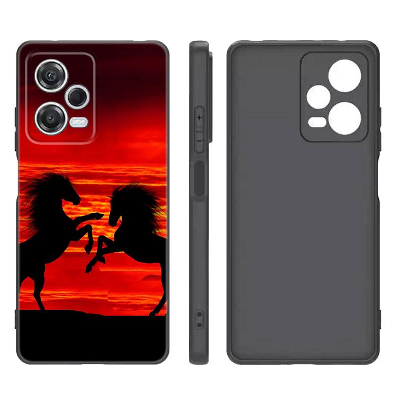 

Черный силиконовый чехол для телефона Horse Animal для Xiaomi Redmi Note 9 10 11 11S 11T 12 13 Pro 5G Plus 9S 10S 12S Redmi Note 11S 5G