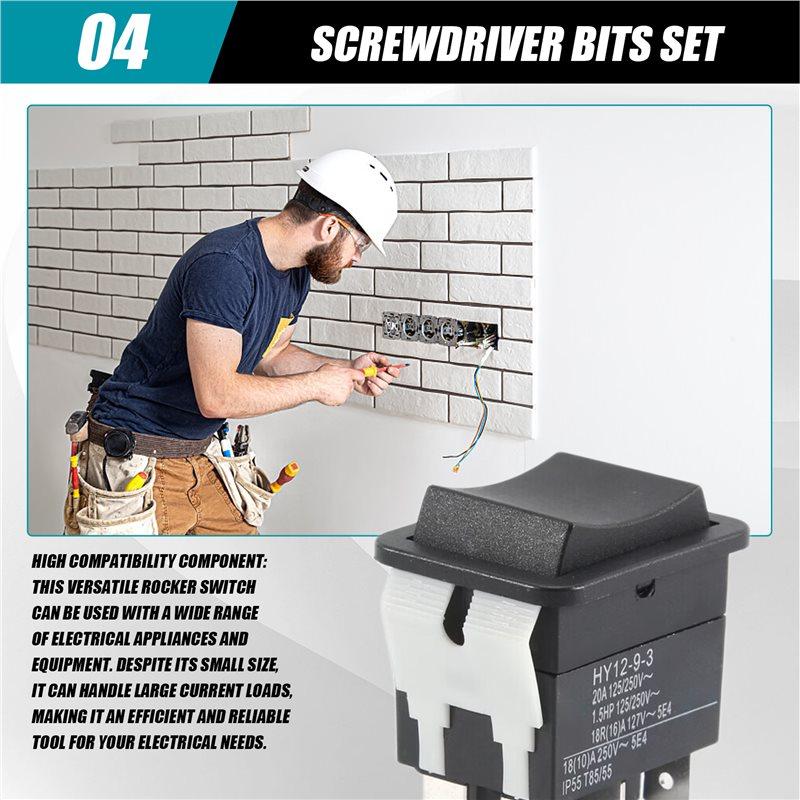 A34R Rocker Switch, HY12-9-3 6Pins Industrial Electric Rocker Switch 125V/250V Pushbutton