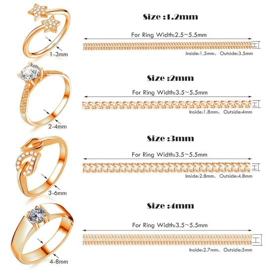 Yousheng 17 Pcs Ring Size Adjusters Loose Rings Invisible Ring Size Reducer Spacer Ring Resizer Plug-in Silicone Spirals Tightener Set with Polish